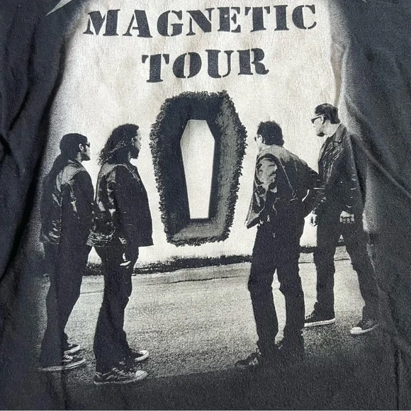 VTG Metallica Death Magnetic World Tour T Shirt Men’s Sz M Black Double Sided - Picture 10 of 10